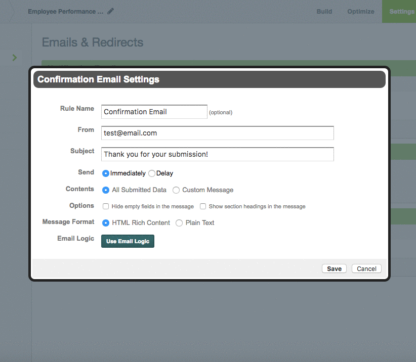 Formstack Custom Confirmation Email Setup