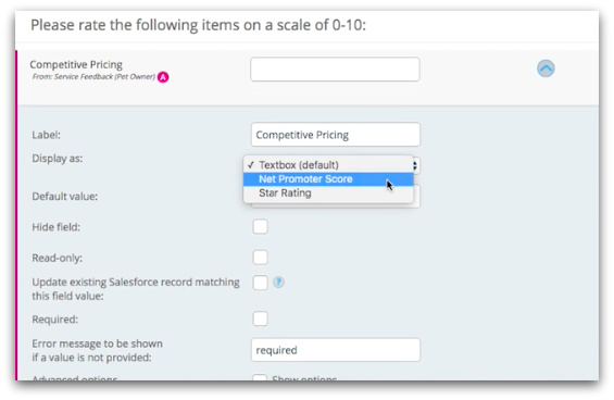Salesforce Survey Input Types