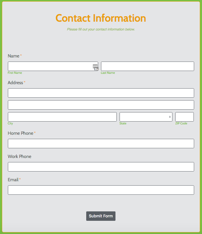 Contact Form Built with Formstack