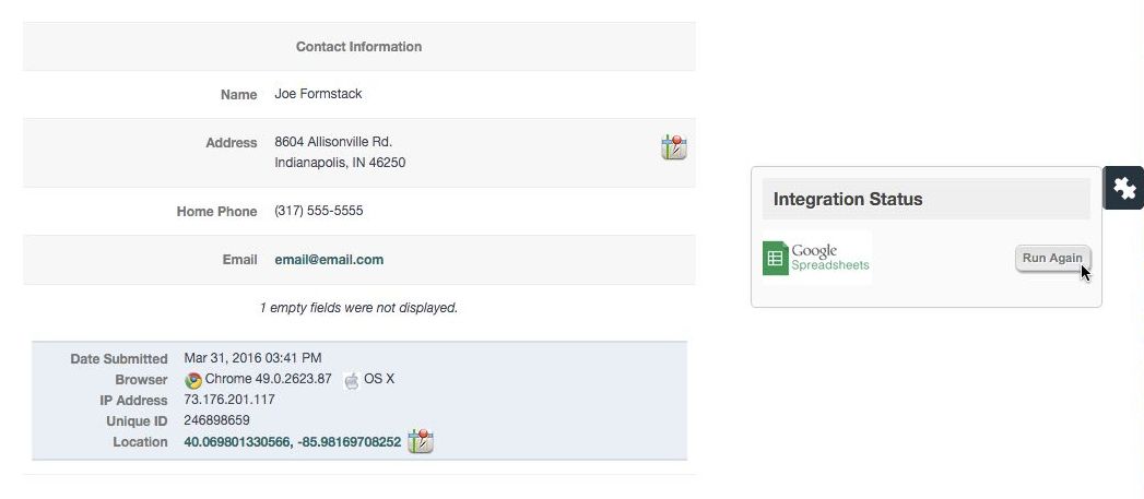 How to Rerun Formstack Google Sheets Integration