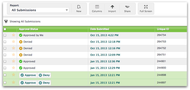 Viewing Submissions and Approval Status