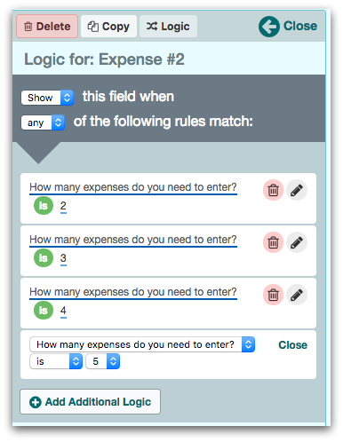 Formstack Conditional Logic