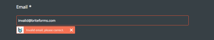 BriteForms Email Validation