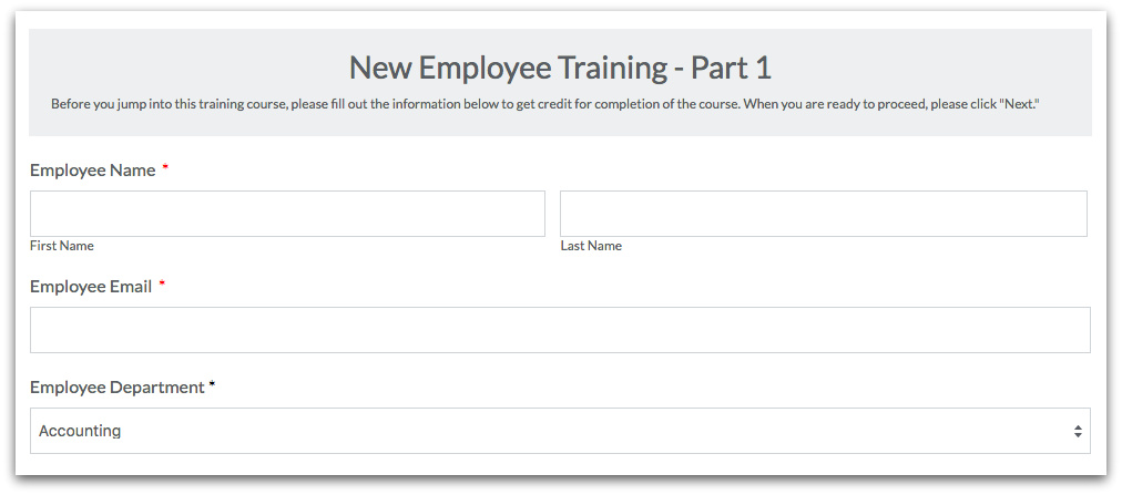 Online Form - Contact Information Section