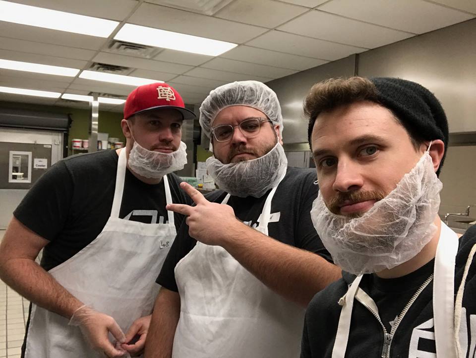 These three are keeping their beards in check as they help out at Second Helpings in Indy!