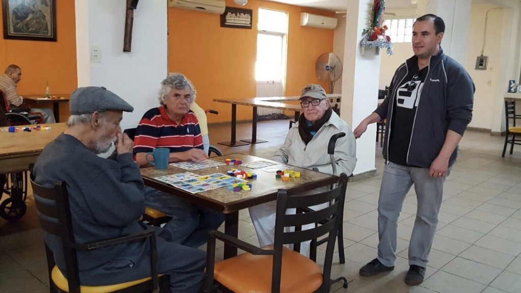 Juan Villegas volunteered at Monte Carmelo, a nonprofit nursing home for elders who do not have any relatives to take care of them. His wife, along with some of their friends and family, got together for this special day of volunteering.