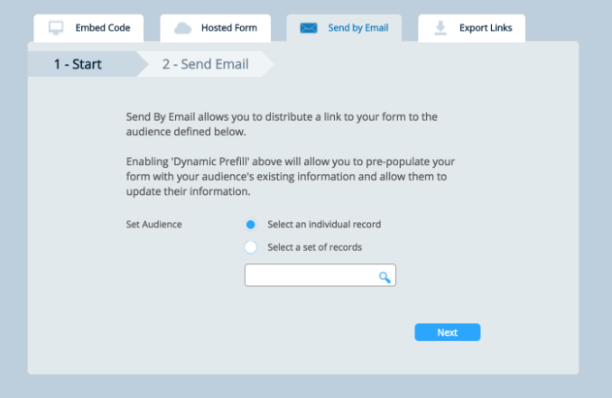 Select delivery method for Salesforce record updates.
