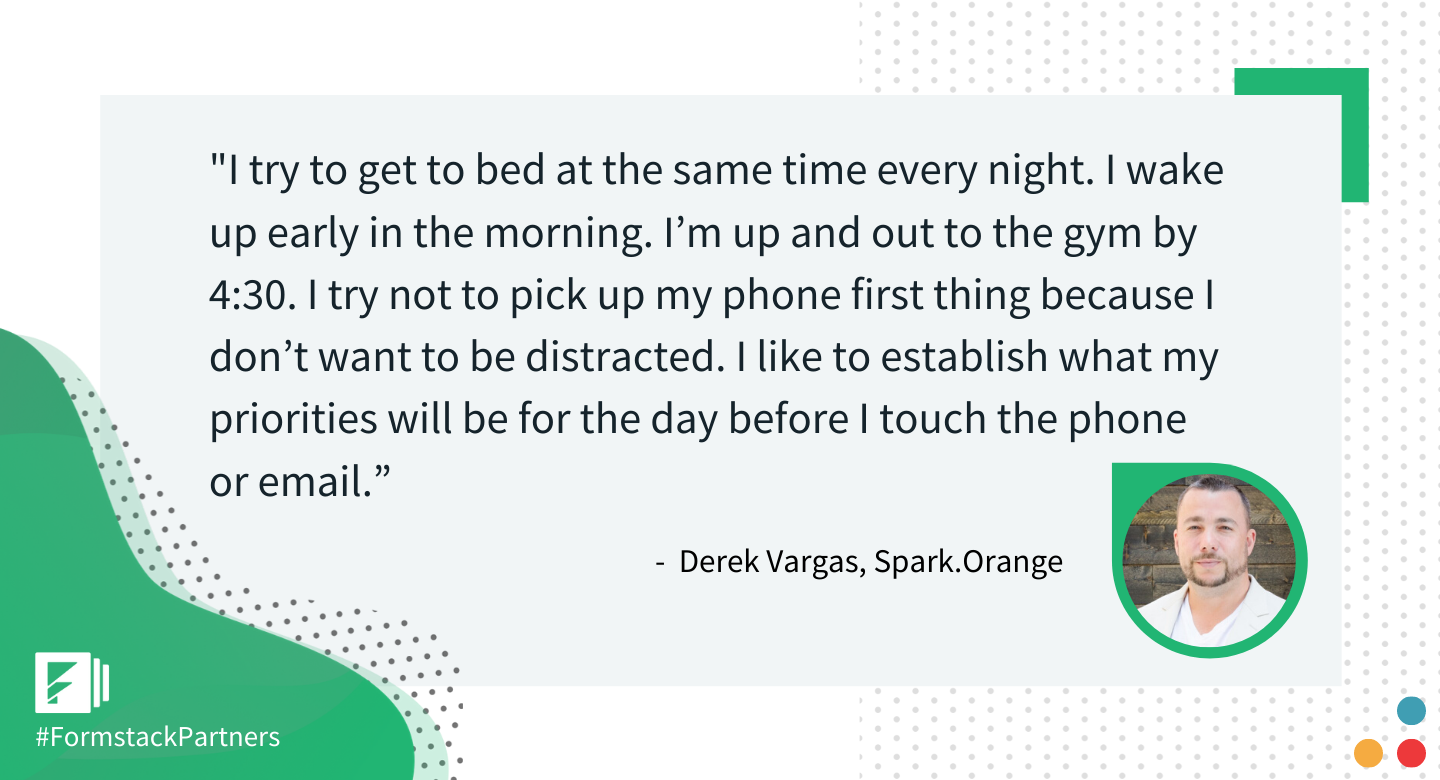 Derek Vargas of Spark.Orage gives his best productivity tip.