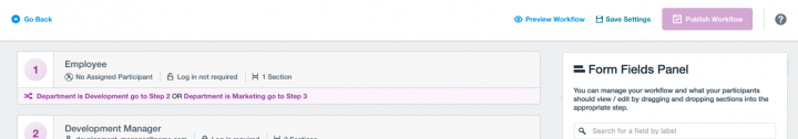 workflow settings