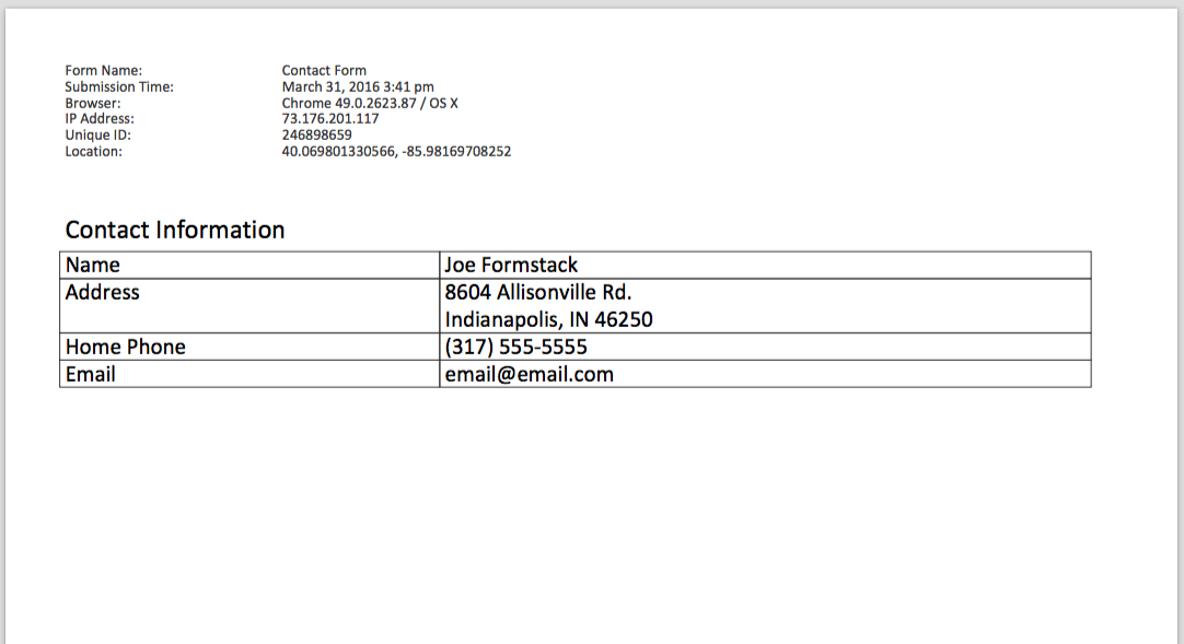 Export to PDF Result