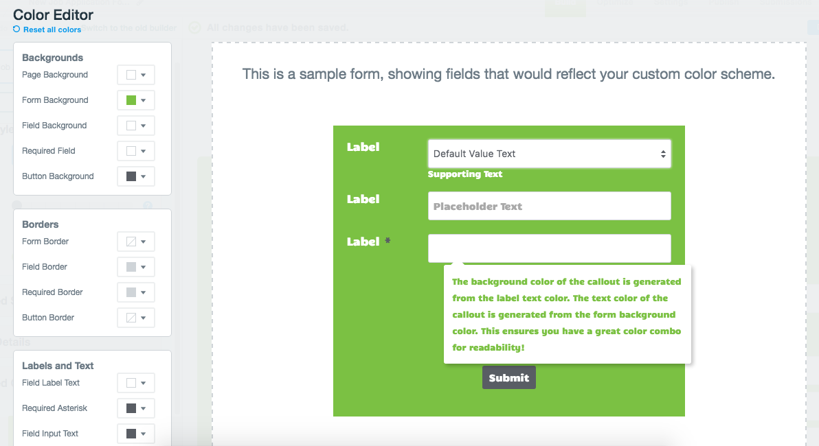 Formstack Form Color Editor