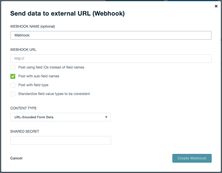 Formstack webhooks