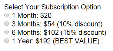 Radio-Button-Pricing-Options