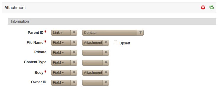 attachment field
