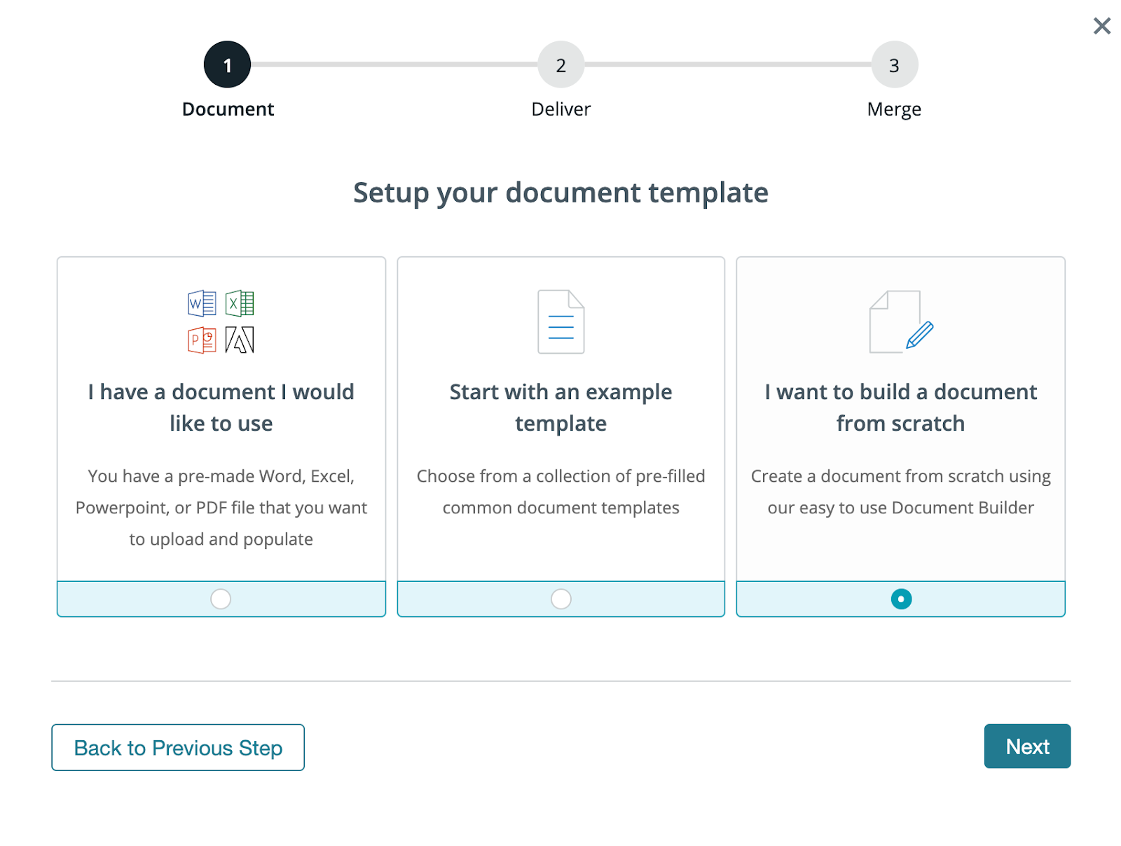 Setup your document template screenshot