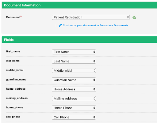 Formstack map your fields screenshot