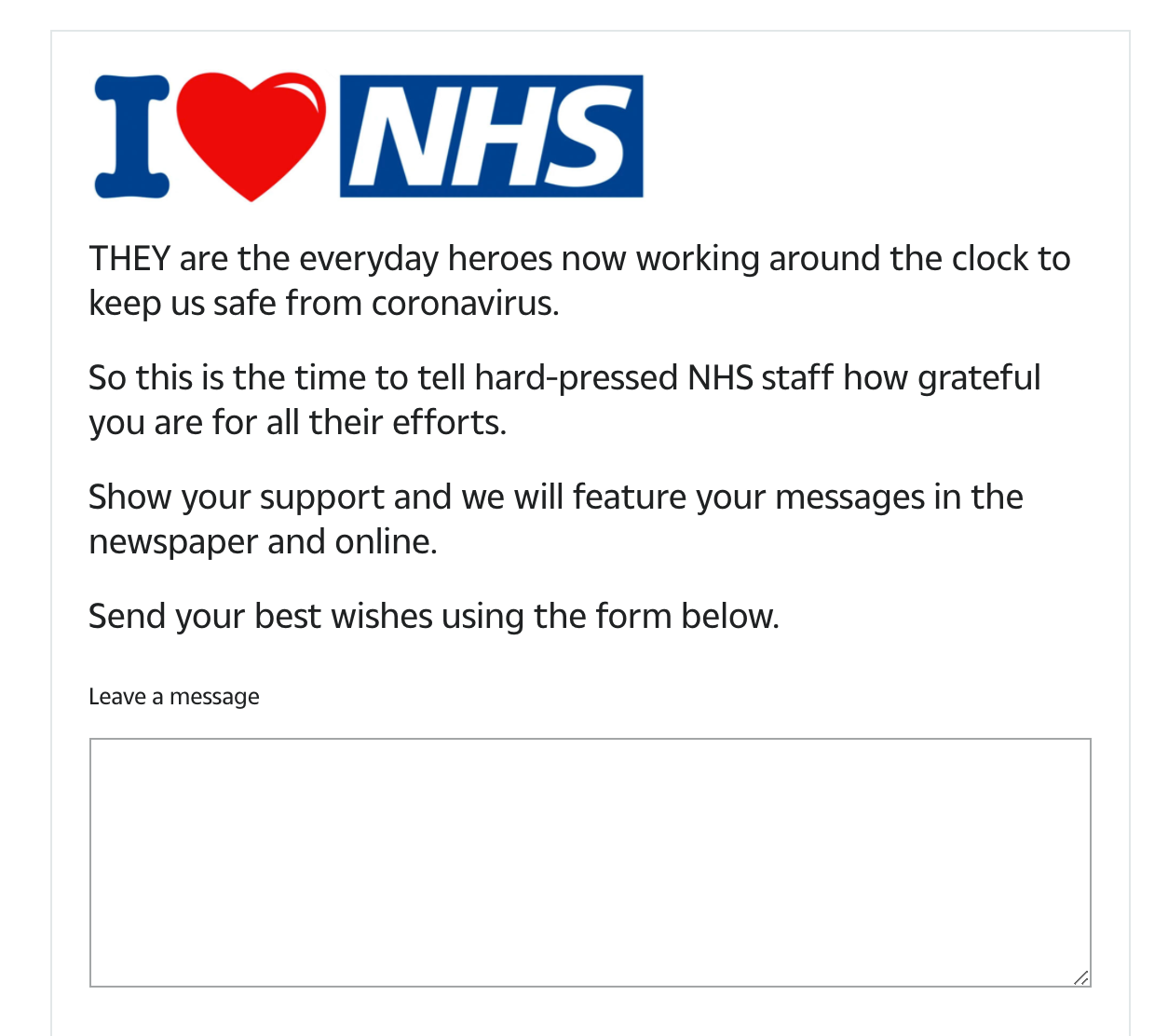 I Heart NHS Submission Form